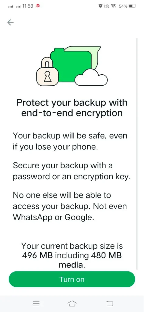 end to end encryption in backup