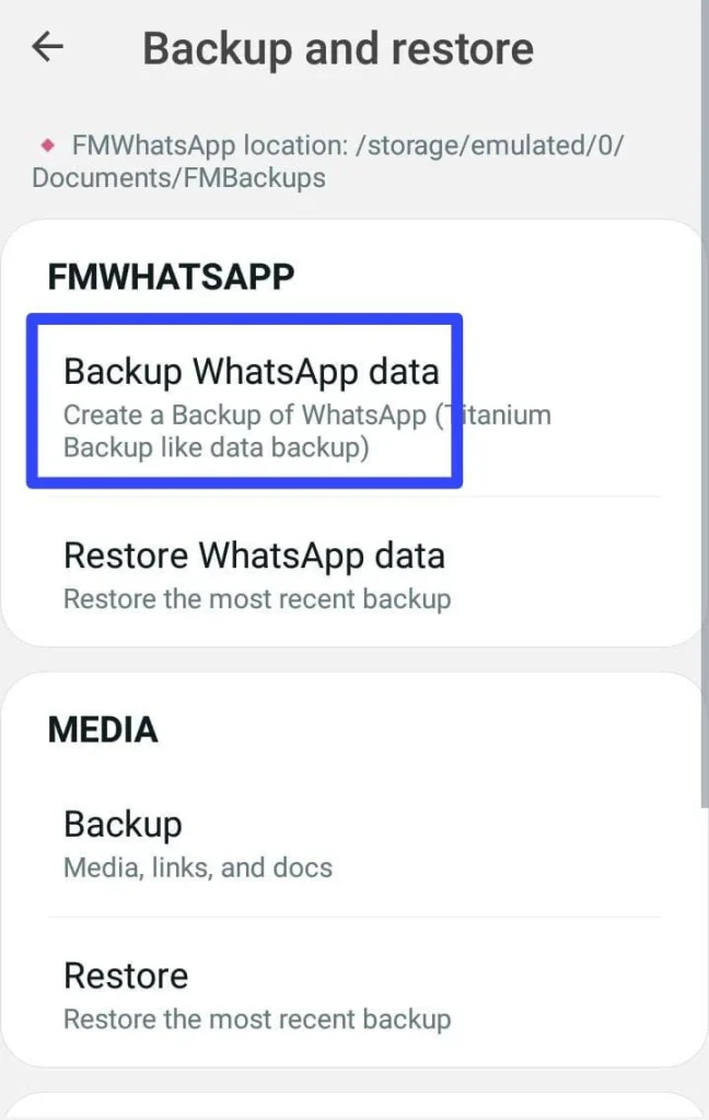 backup whatsapp data
